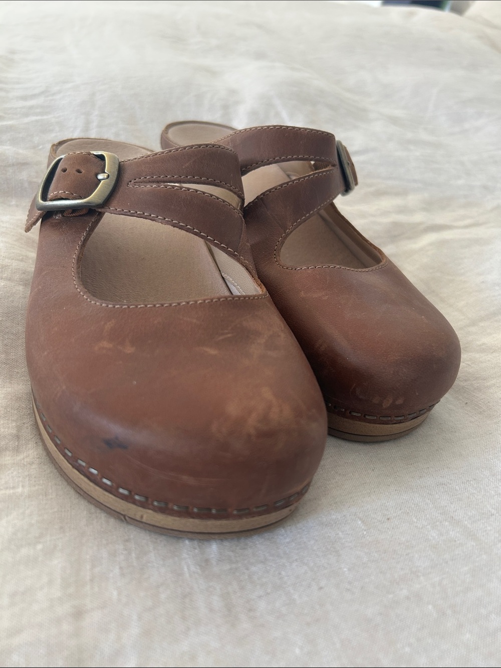 Dansko Brown Leather Mary Jane Clogs with Buckle - Picture 7 of 8